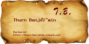 Thurn Benjámin névjegykártya